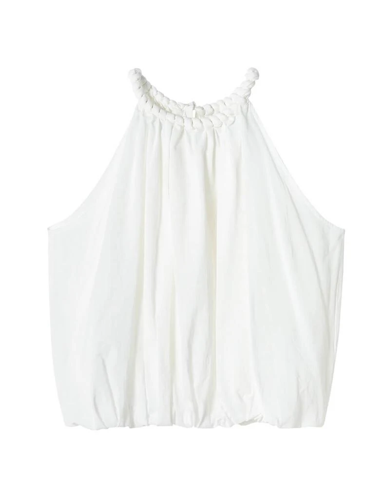 Pixie Market Braided Halter Puff Top in White 8