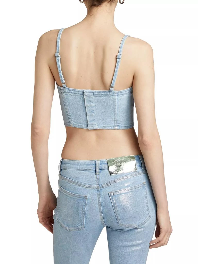 Purple Brand Metallic Foil Denim Corsette Crop Top 5