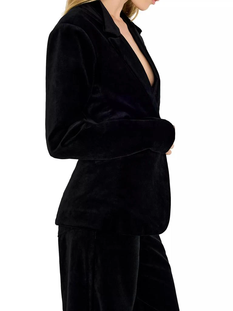 Good American Velvet Single-Breasted Blazer 3
