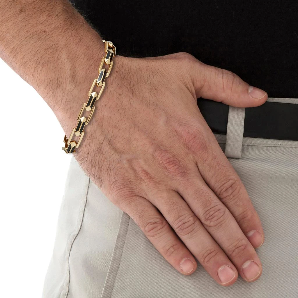 Palm Beach Jewelry Men's Gold Ion-Plated Stainless Steel Link Bracelet 9-inch 3