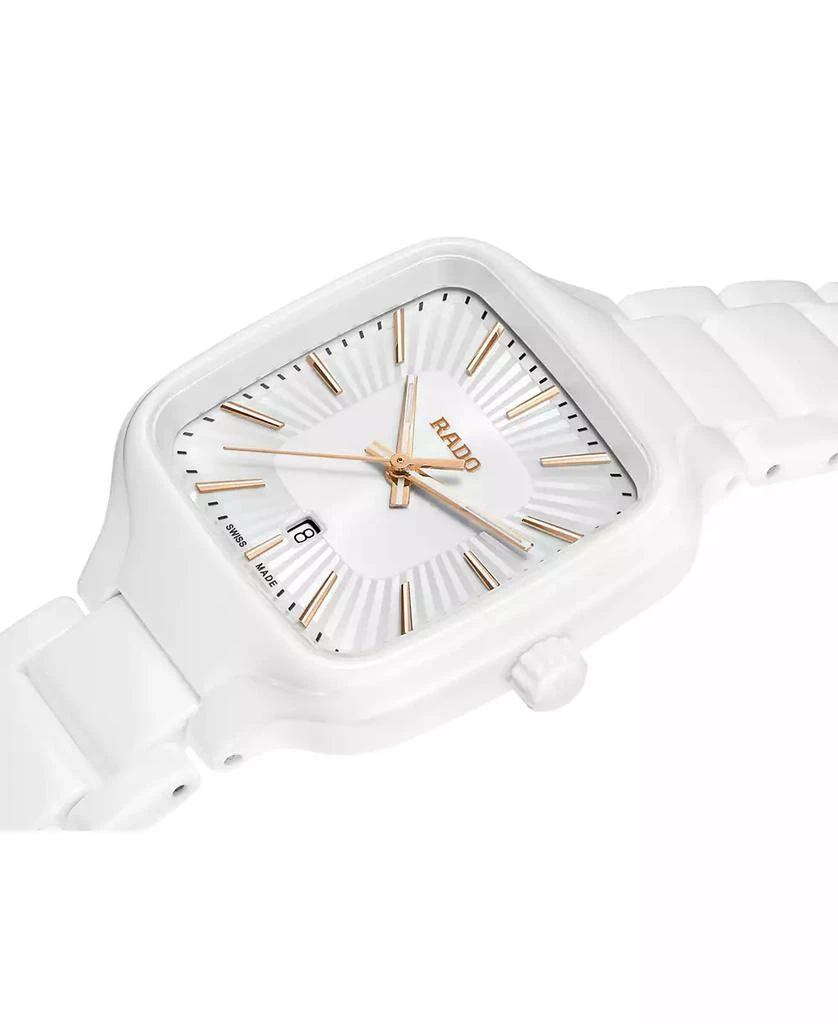 Rado Women's Swiss True Square White High-Tech Ceramic Bracelet Watch 29mm 2