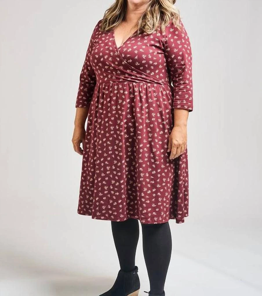burgundy wrap dress plus size Burgundy Faux Wrap Jersey Midi Dress UK18 main image 0