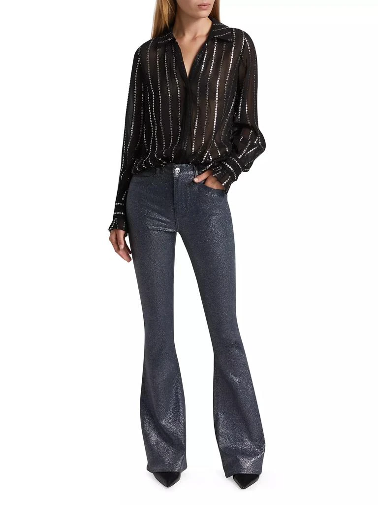 Paige Lou Lou Shimmer High-Rise Stretch Flare Pants 2