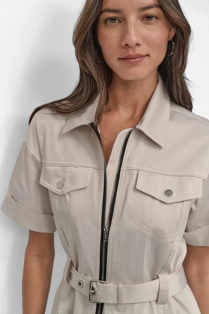 DKNY SHIRT DRESS WITH FRONT ZIPPER 4