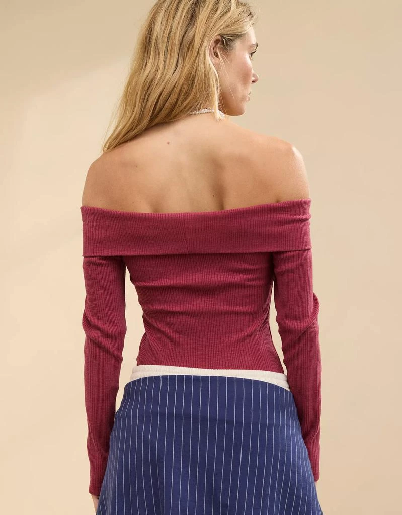 Aerie Aerie Long Sleeve Off The Shoulder Bodysuit 2