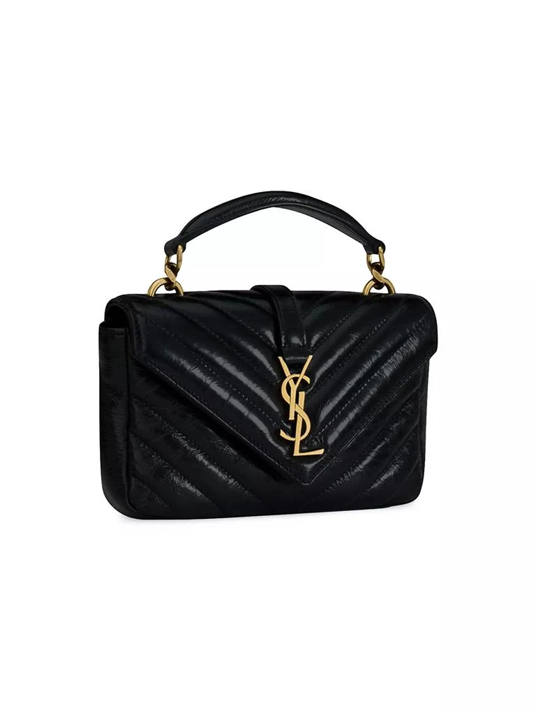 Yves Saint Laurent Mini College Chain Bag in Shiny Crackled Leather 6