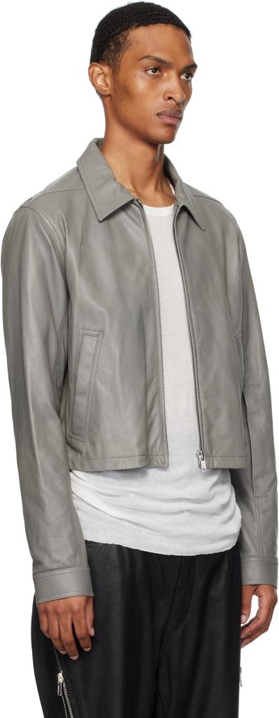 Gray Concordians Alice Brad Leather Jacket – On Sale Now with Up