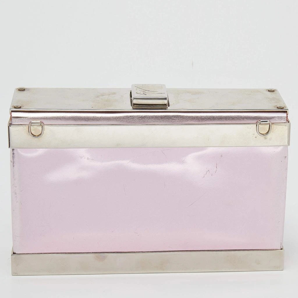 Giuseppe Zanotti Giuseppe Zanotti Metallic Pink Patent Leather And Metal Box Crossbody Bag 4
