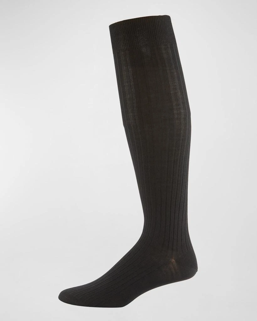 Neiman Marcus Over-the-Calf Ribbed Socks 1