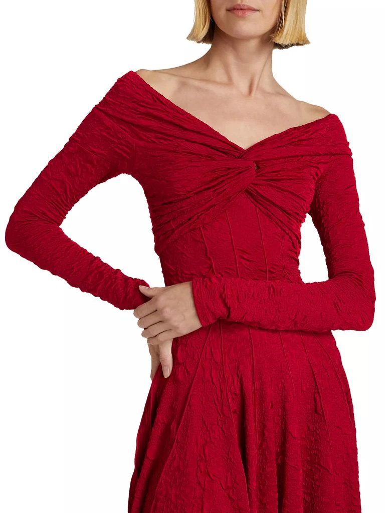 PRABAL GURUNG Textured Off-the-Shoulder Minidress 6