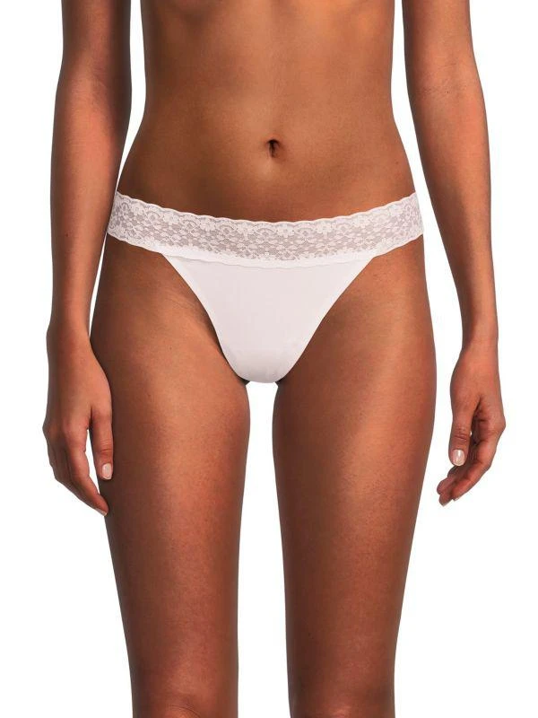 Ava & Aiden Bonded Lace Waist Thong 1