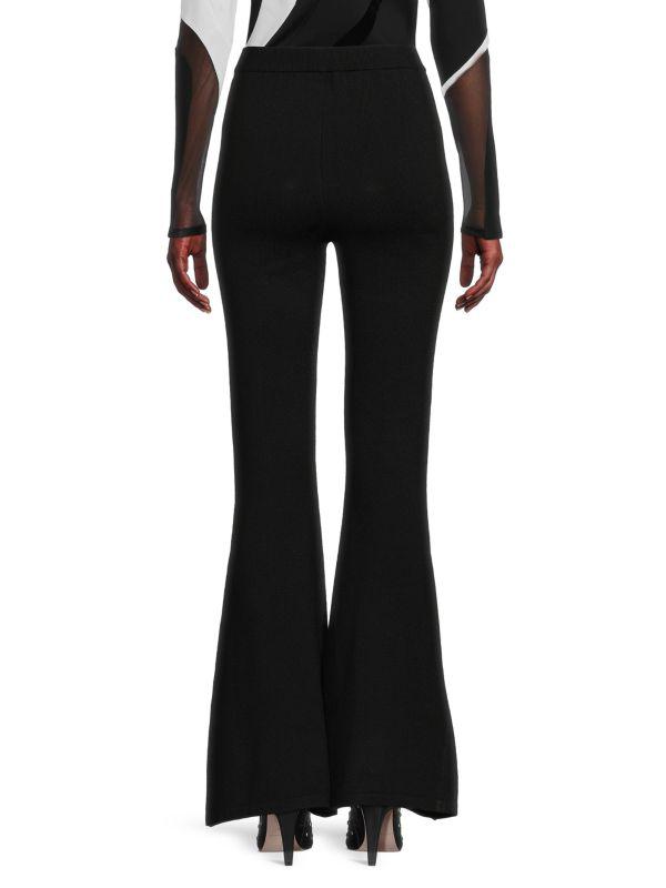 Victor Glemaud High Rise Wide Leg Wool Blend Pants