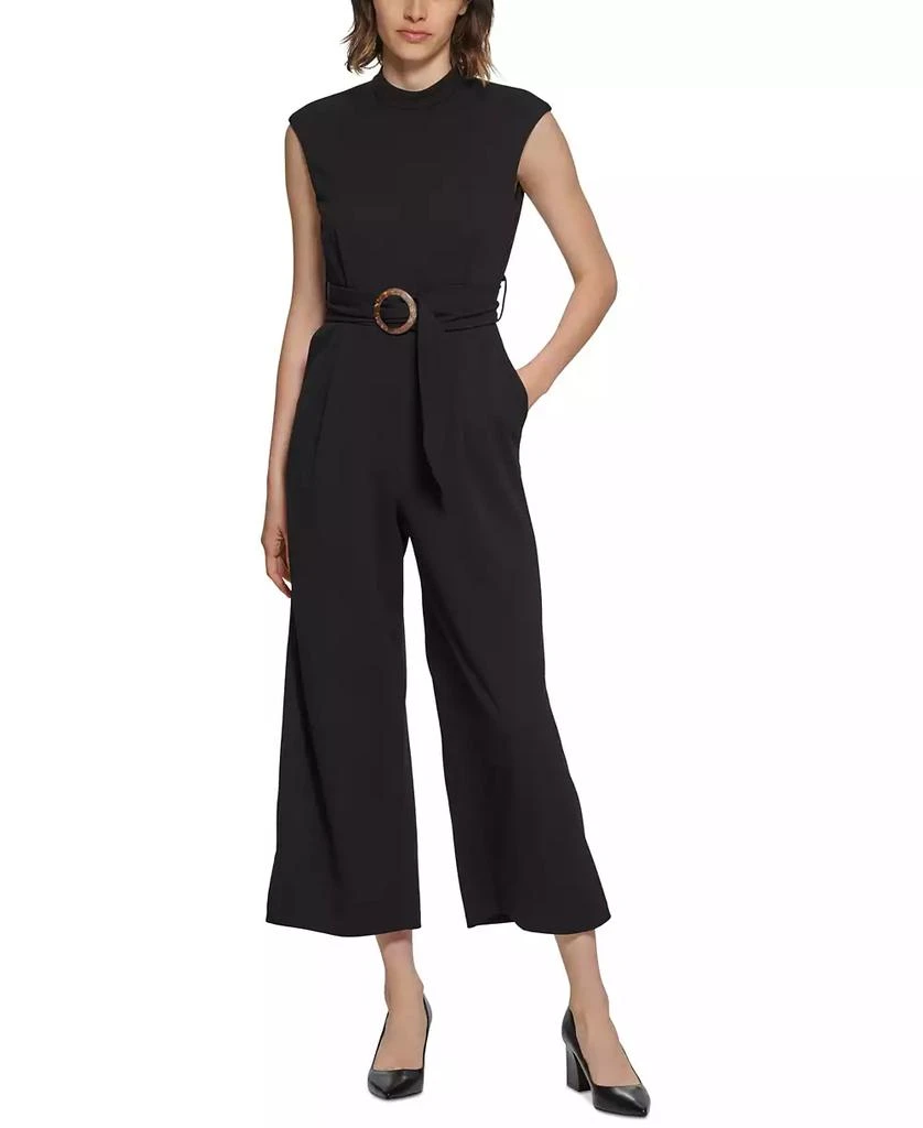 Calvin Klein Women's Crepe Belted Straight-Leg Jumpsuit 1