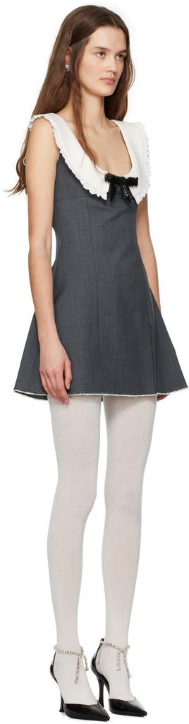 Shushu/Tong Gray Round Neck Sleeveless Minidress
