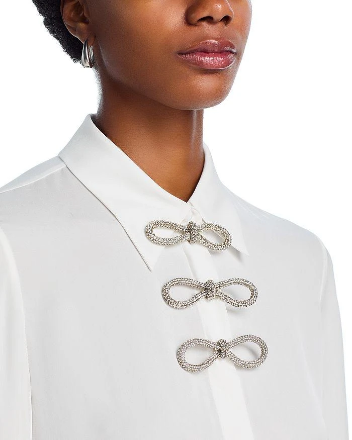 Alice + Olivia Willa Embellished Bow Collared Blouse 4