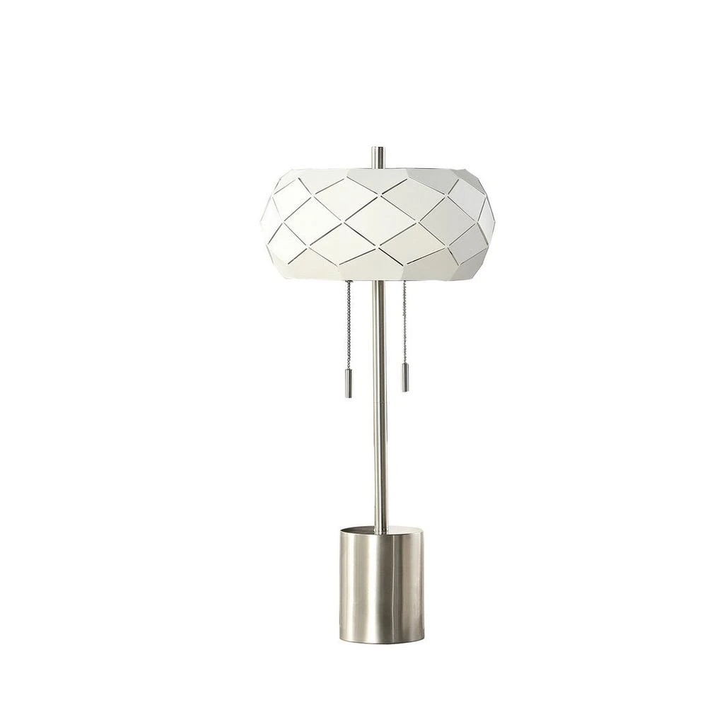 Streamdale Furniture Streamdale 28" In Legeme Mid Century Danish 2-Light Steel Pull Chain Table 1
