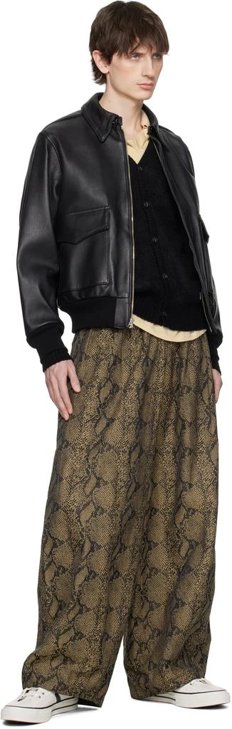 Wacko Maria Black A-2 Leather Flight Jacket 4