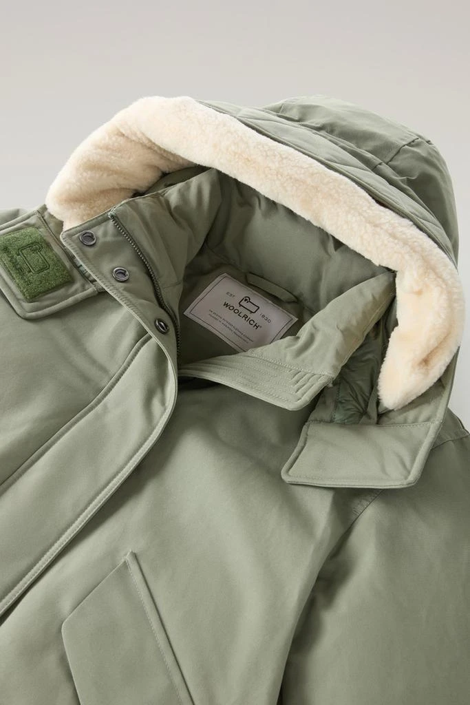 Woolrich Parka in Brushed Ramar Cloth with Detachable Hood - Women - Green 6