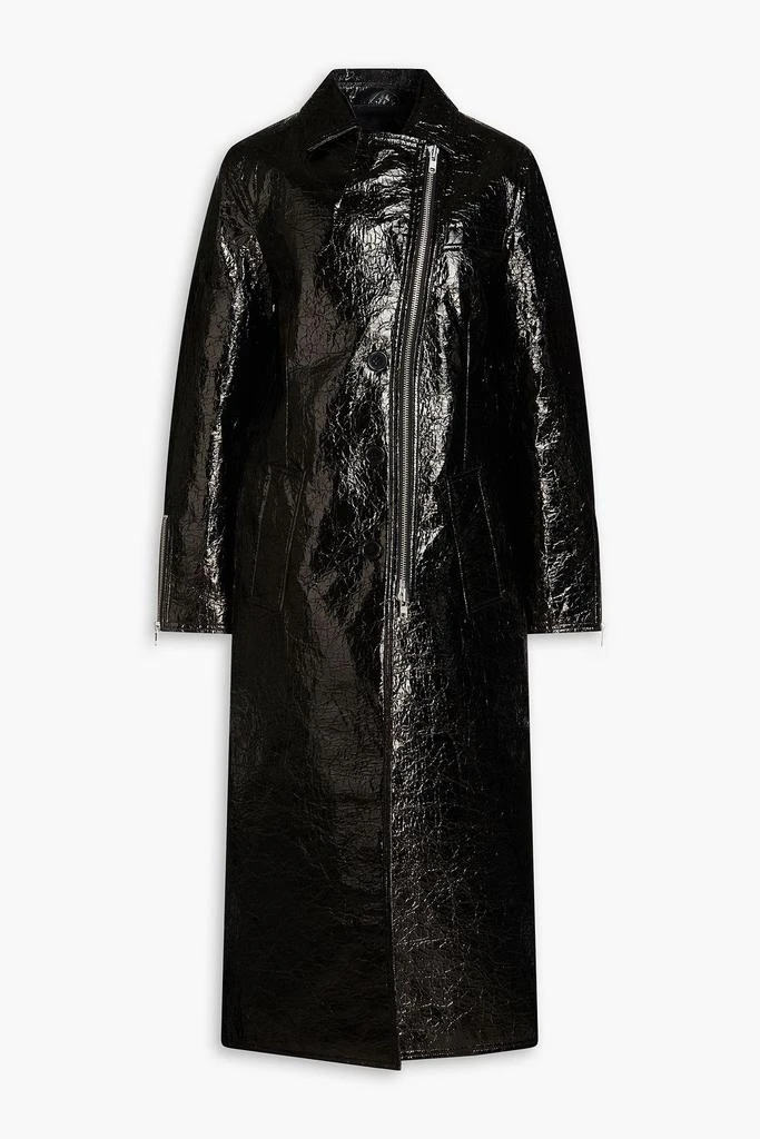 STAND STUDIO Crombie faux patent-leather coat 1