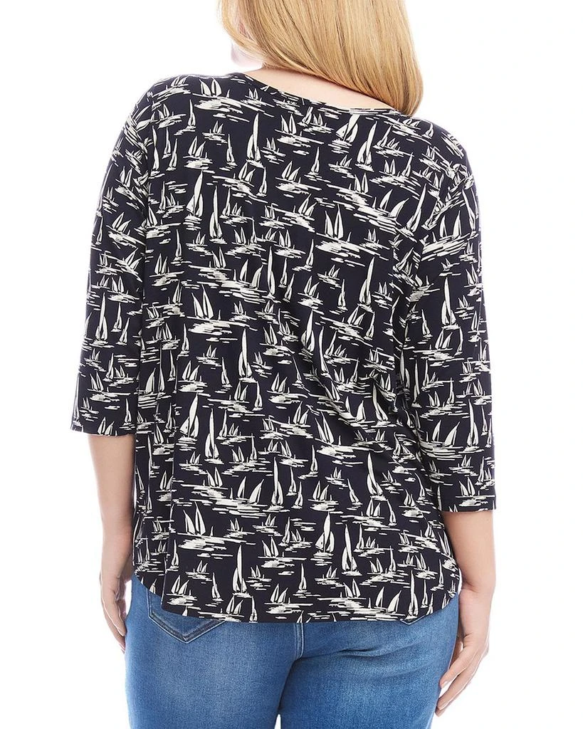 Karen Kane Plus Size 3/4 Sleeve Shirttail Top 2
