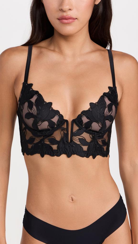 Fleur du Mal Lily Embroidery Longline Demi Bra