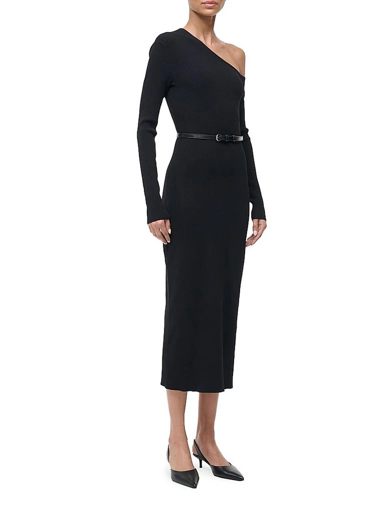 staud one shoulder dress STAUD, Mini Phare Silk Dress in Black, Size 6
