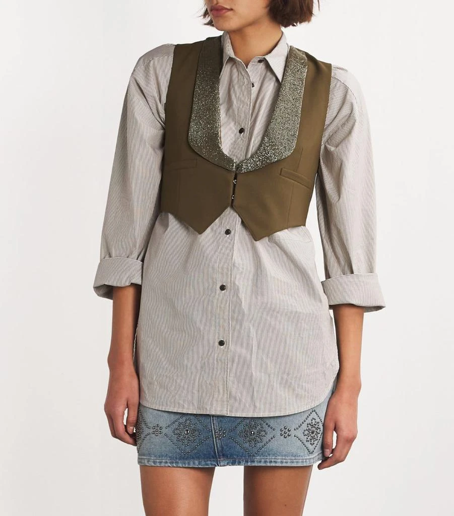 Weekend Max Mara Virgin Wool-Blend Beaded Waistcoat 3
