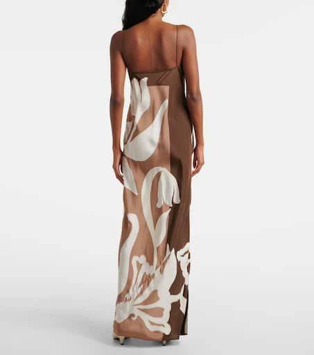 SIR. Floral printed silk satin maxi dress 3