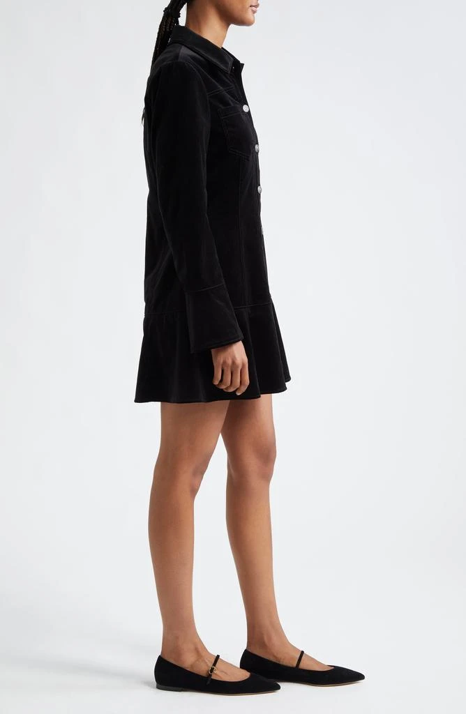 Cinq à Sept Jocelyne Long Sleeve Stretch Velvet Shirtdress 3