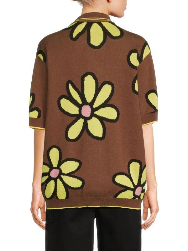 WeSC ​Daisy-Pattern Cotton Cardigan Polo Shirt 4