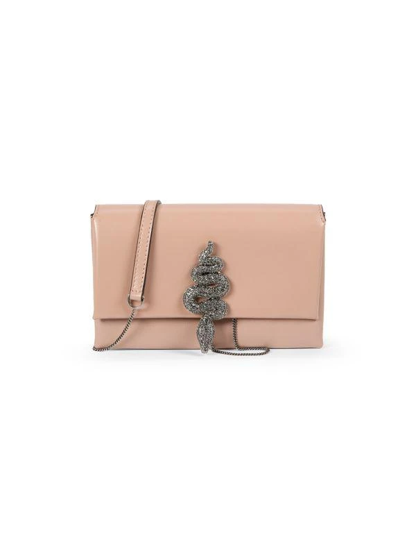 Valentino Embellished Snake Leather Shoulder Bag 1