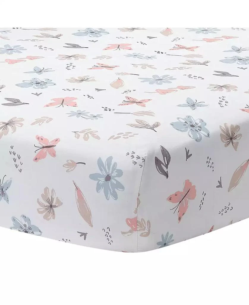 Lambs 
Ivy Baby Blooms Watercolor Floral/Butterfly Cotton Fitted Crib Sheet