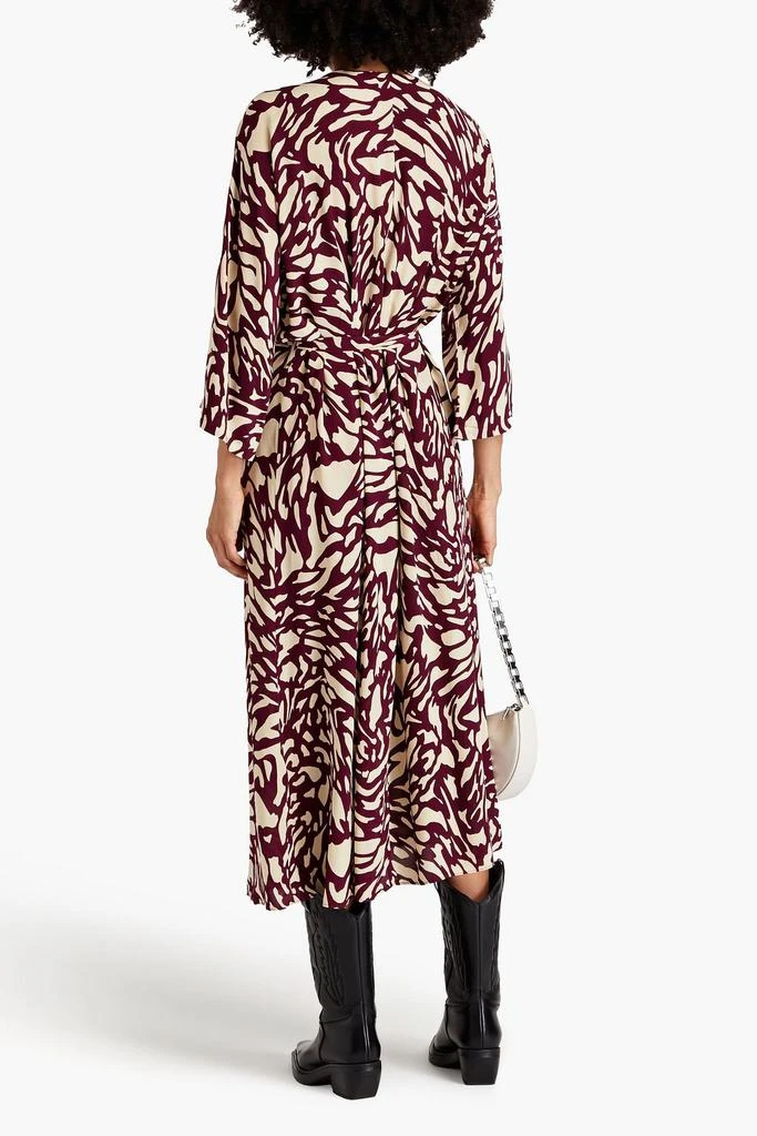 ba&sh Goa pleated printed crepe de chine midi wrap dress 3