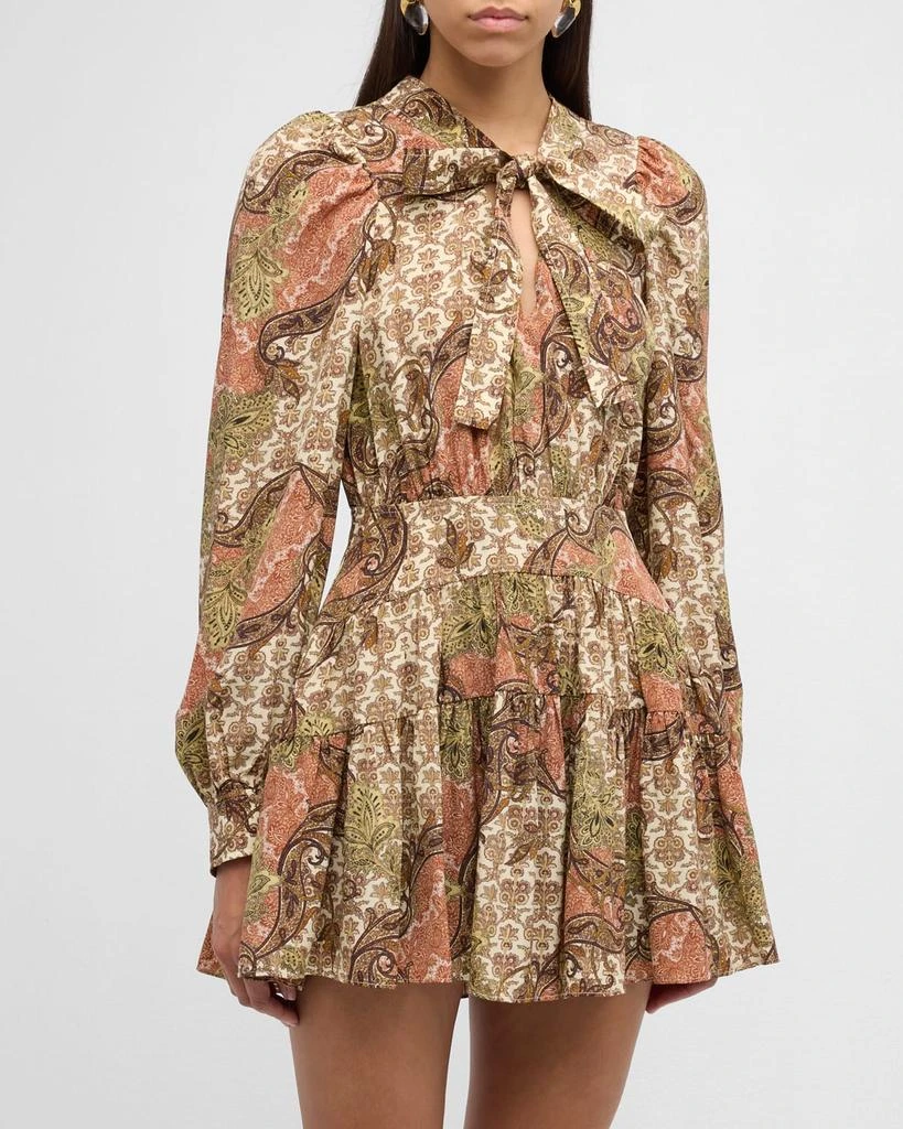 Ulla Johnson Maris Paisley Long-Sleeve Mini Dress 3