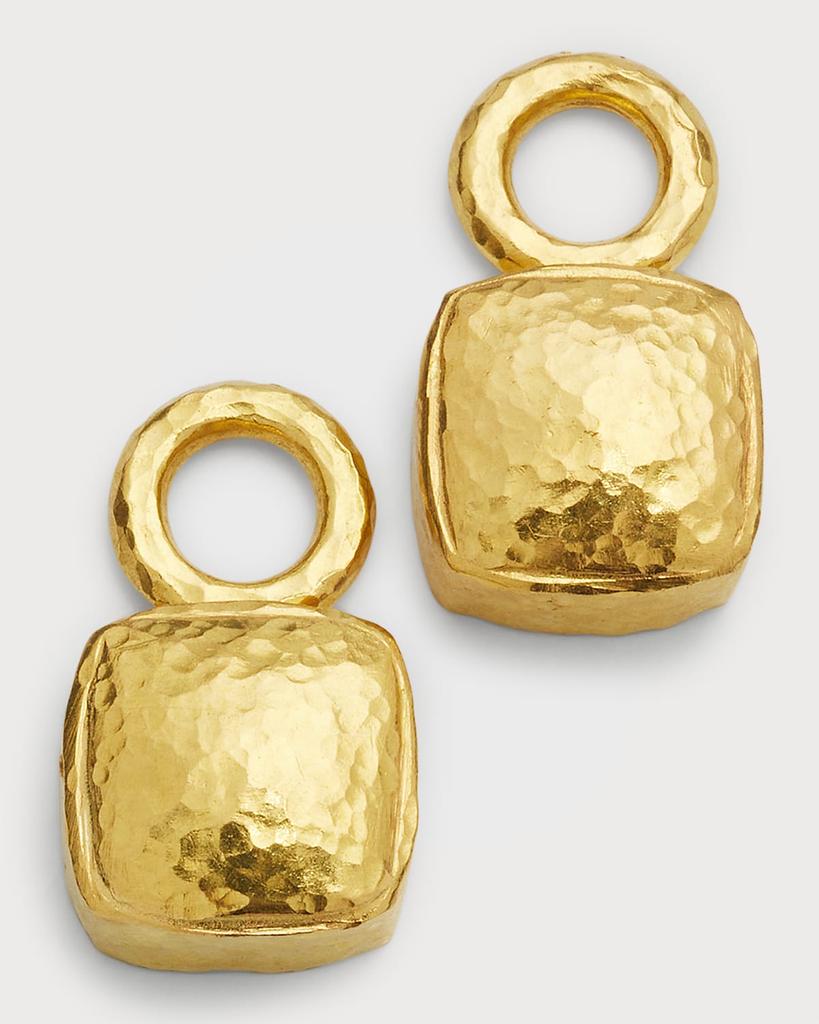 Elizabeth Locke 19k Yellow Gold Square Cushion Earrings Pe