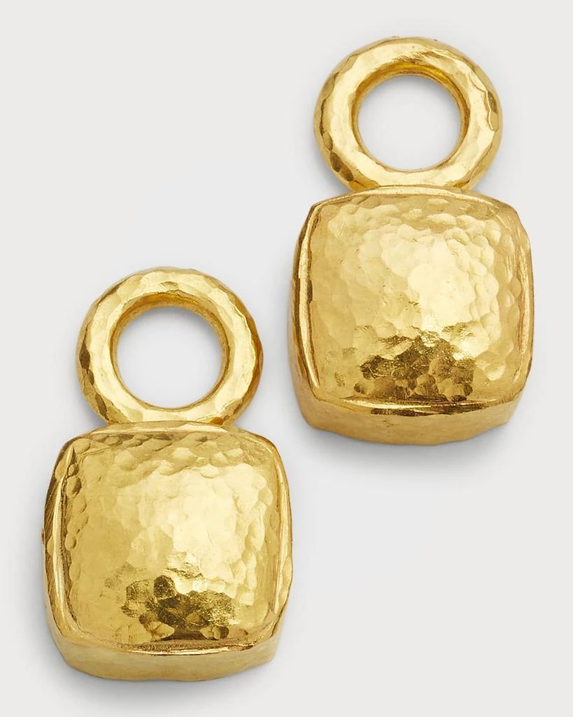 Elizabeth Locke 19k Yellow Gold Square Cushion Earrings Pe 1