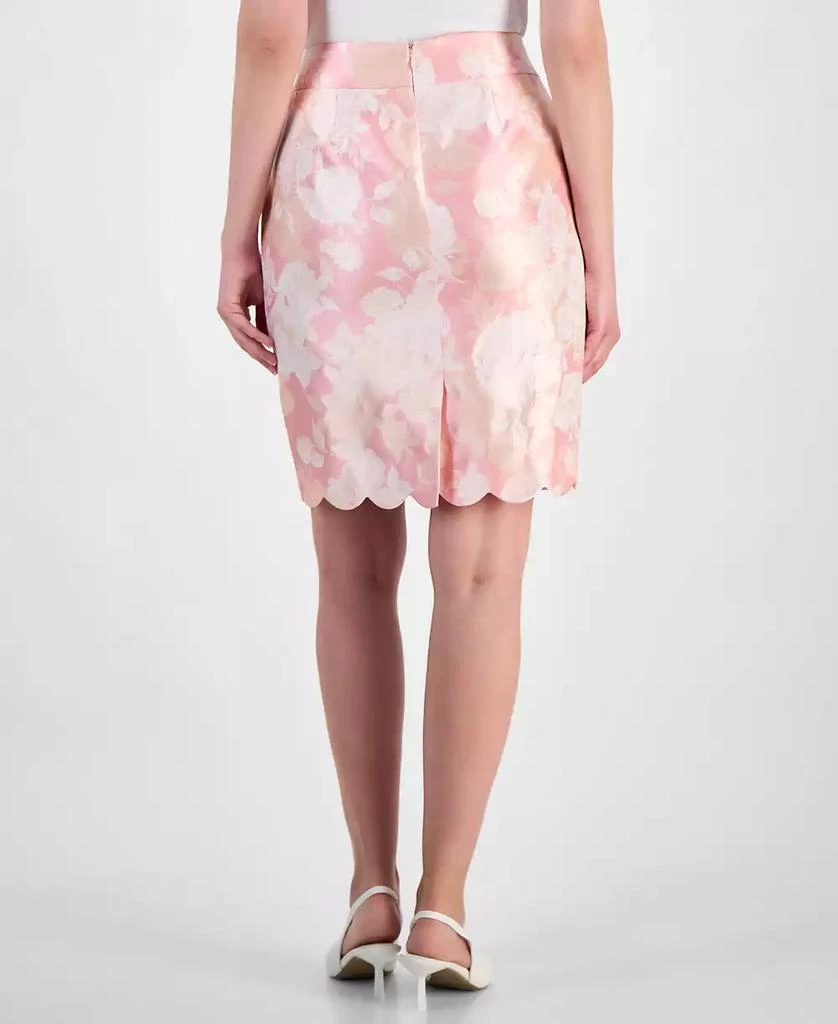 Kasper Women's Floral-Print Scalloped-Edge Pencil Skirt, Regular and Petite 3
