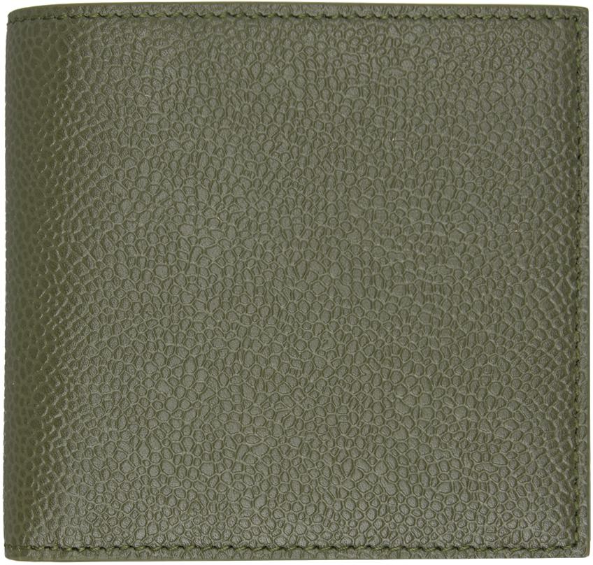 Thom Browne Green Pebble Grain Coin Purse Bifold Wallet