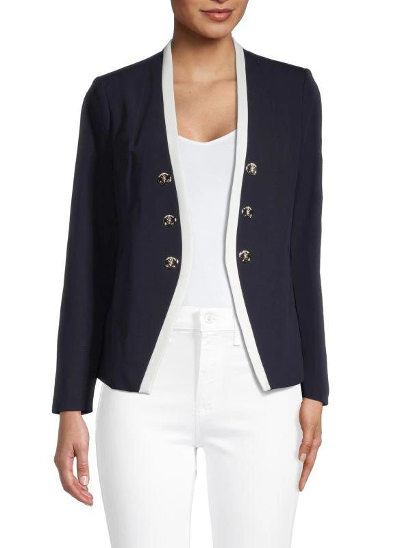 Tommy Hilfiger Contrast Trim Open Front Blazer 1