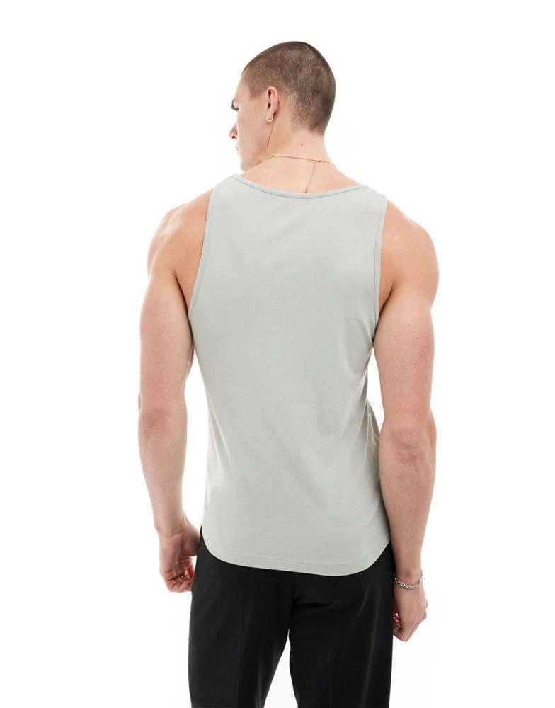 ASOS ASOS DESIGN muscle fit vest in light green 4