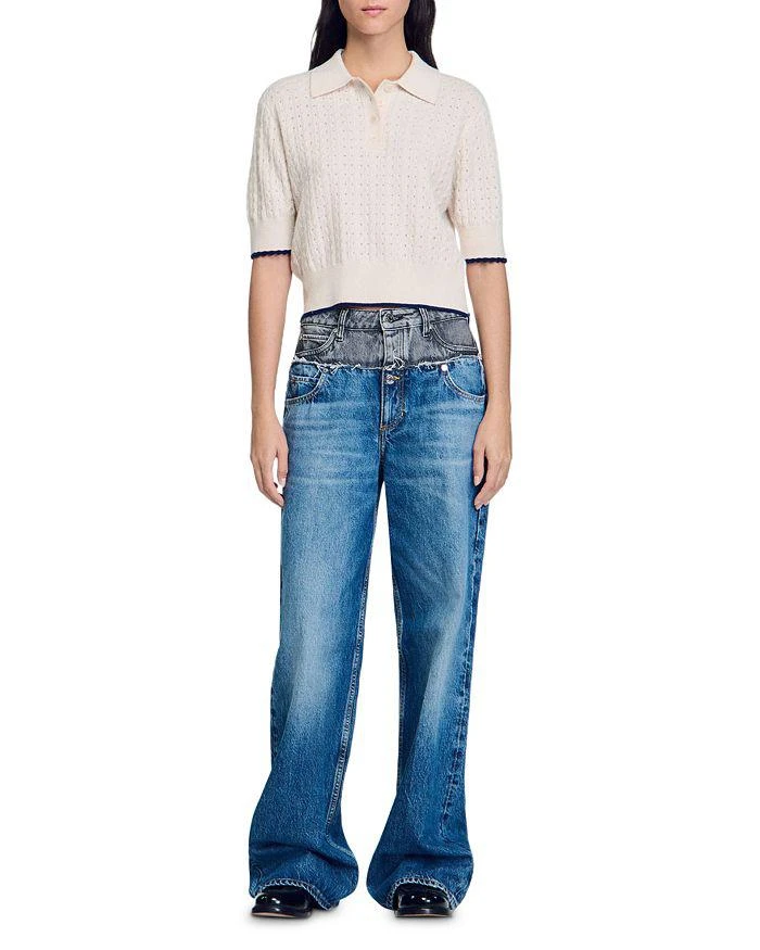 Sandro Poppy Pointelle Knit Sweater 4