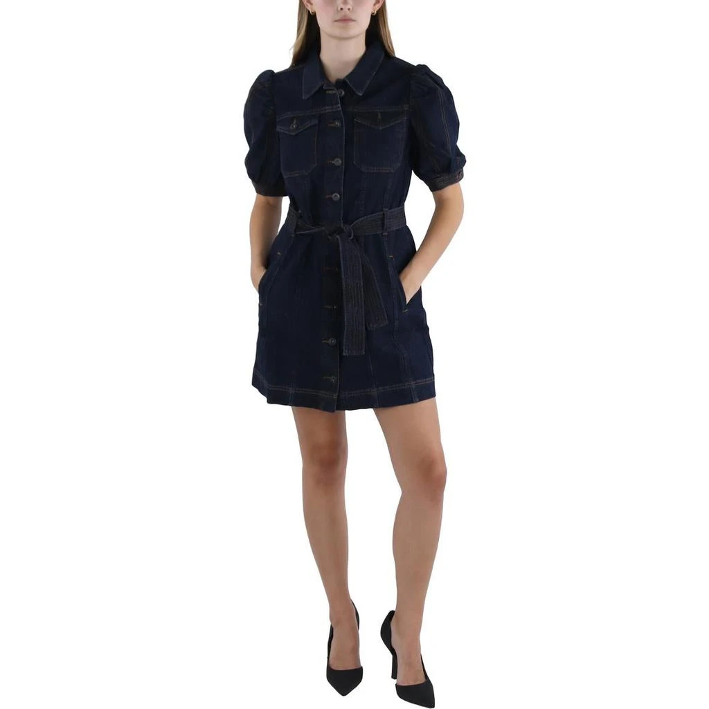 French Connection Womens Denim Above Knee Shirtdress 3