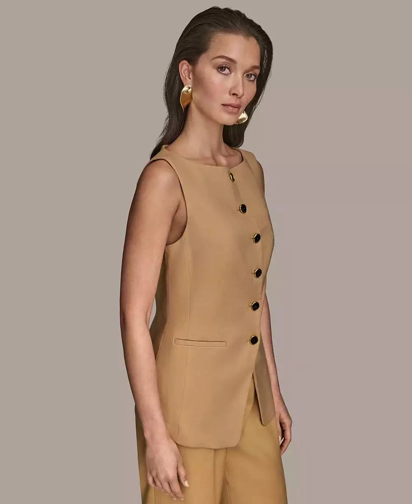Donna Karan Women's Linen-Blend Vest, Regular & Petite 3