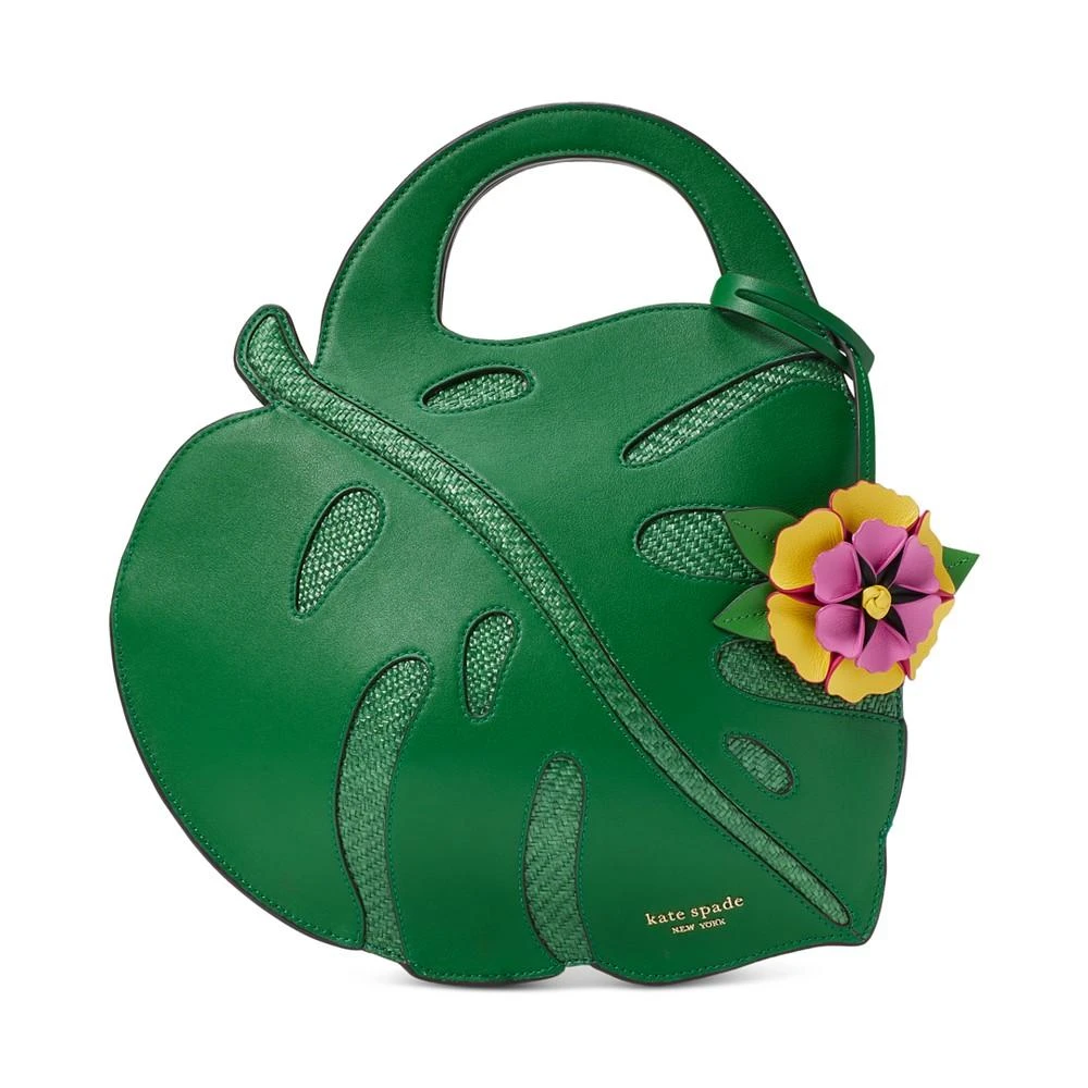 Kate Spade Playa Leather And Straw 3D Leaf Tote 1