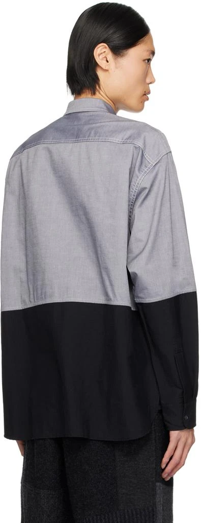 Comme des Garcons Gray & Black Paneled Shirt 3
