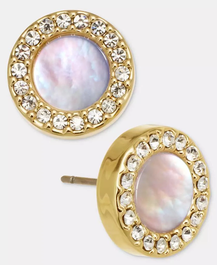 DKNY Mother of Pearl Inlay Statement Stud Earrings 2