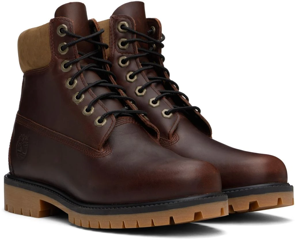 Timberland Burgundy Heritage 6-Inch Lace-Up Waterproof Boots 4