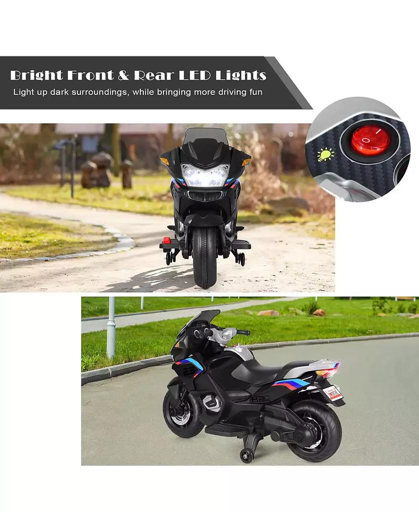 Costway 12V Kids Ride On Motorcycle Electric Motor Bike w/ Training Wheels 
Light
