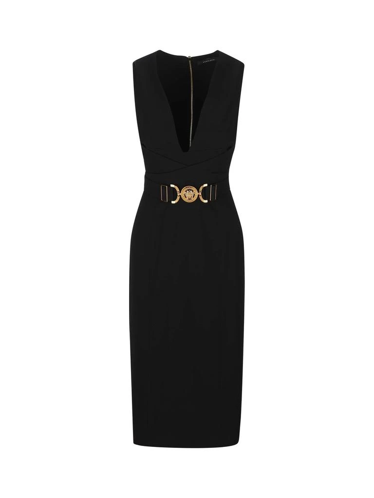 Versace Versace V-Neck Sleeveless Midi Dress from Cettire