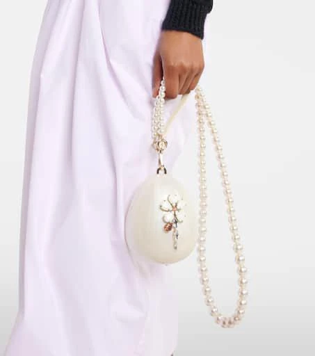 Simone Rocha Hare Pearl Egg embellished clutch 2